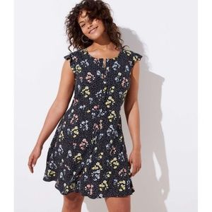 LOFT Floral Button Front Mini Dress